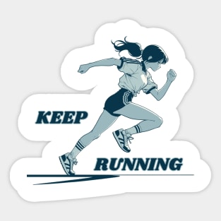 Motivational Running Girl Sticker